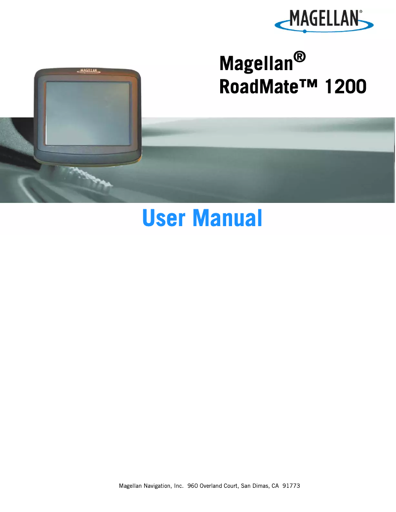 Image de la première page du manuel de l'appareil RoadMate 1200