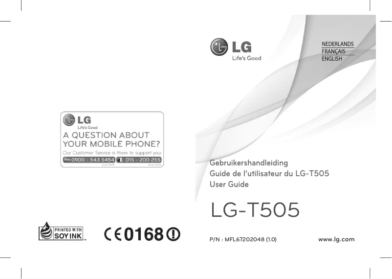 Page 1 de la notice Manuel utilisateur LG T505