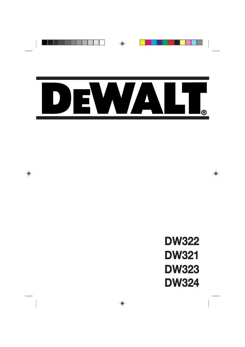 Page n°1 - Manuel utilisateur DeWalt DW321