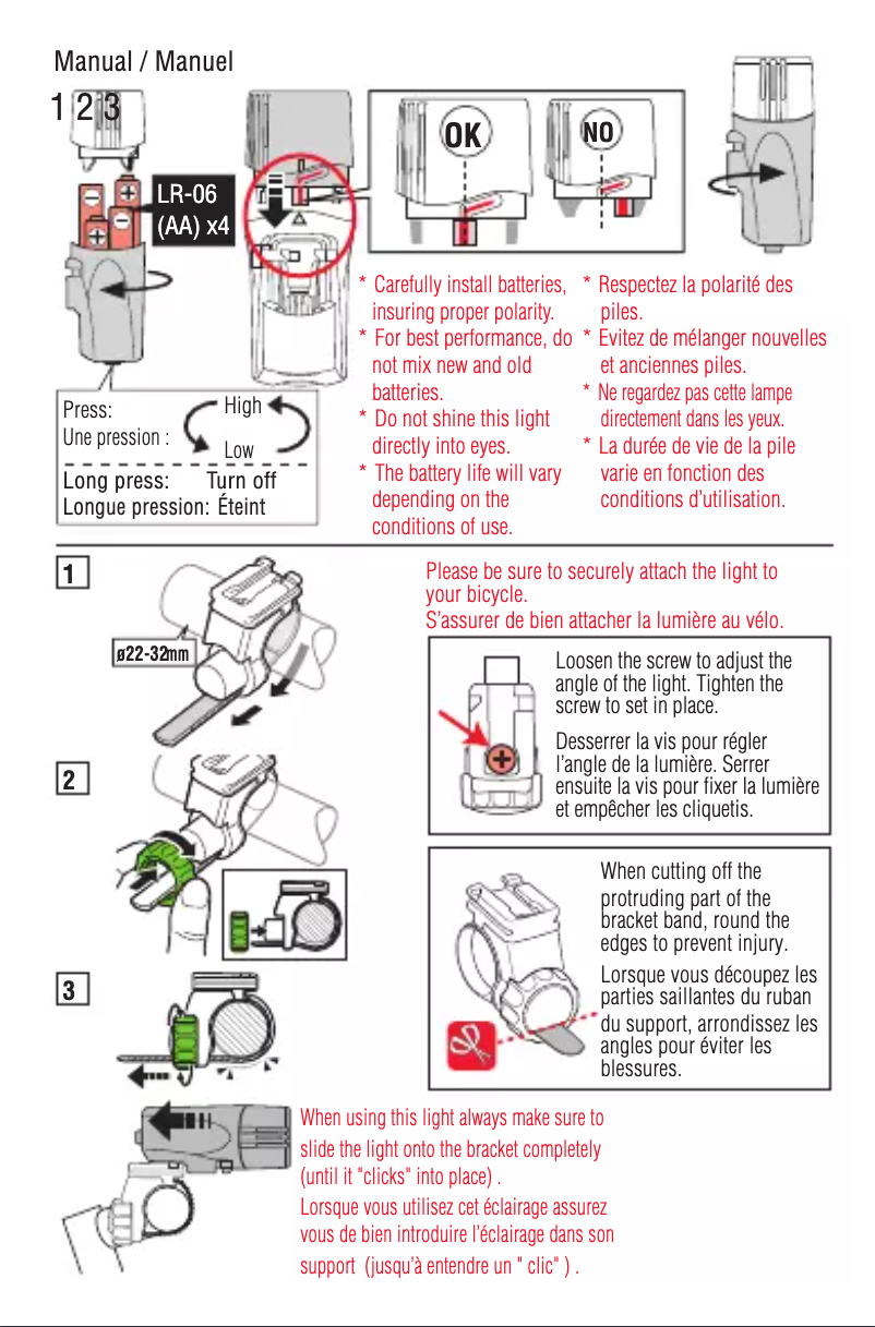 Page 1 de la notice Manuel utilisateur Cateye HL-EL520