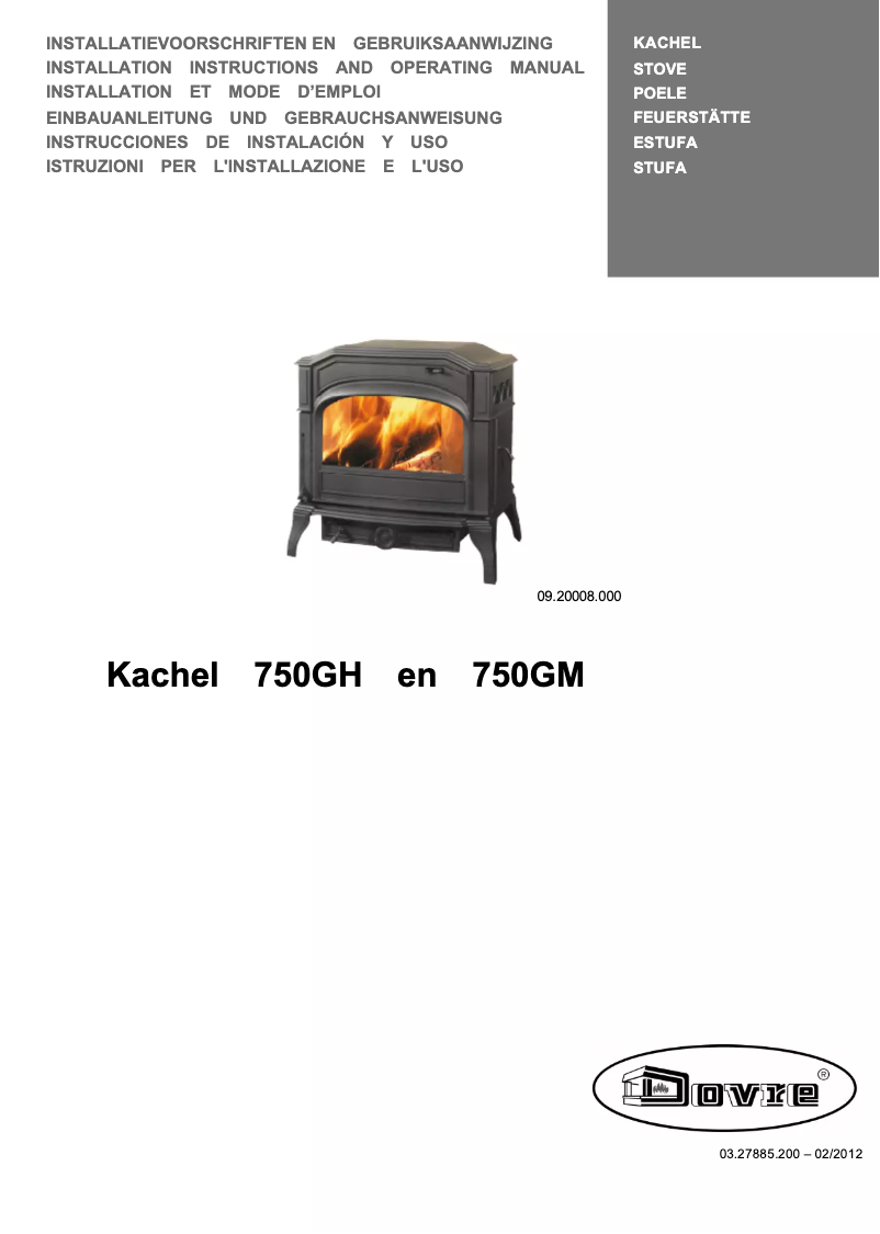 Page n°1 - Manuel utilisateur Dovre 750GH