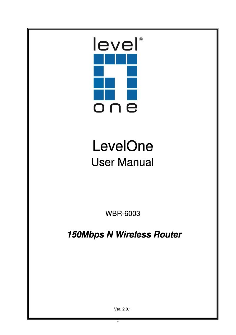 Page n°1 - Manuel utilisateur LevelOne WBR-6003
