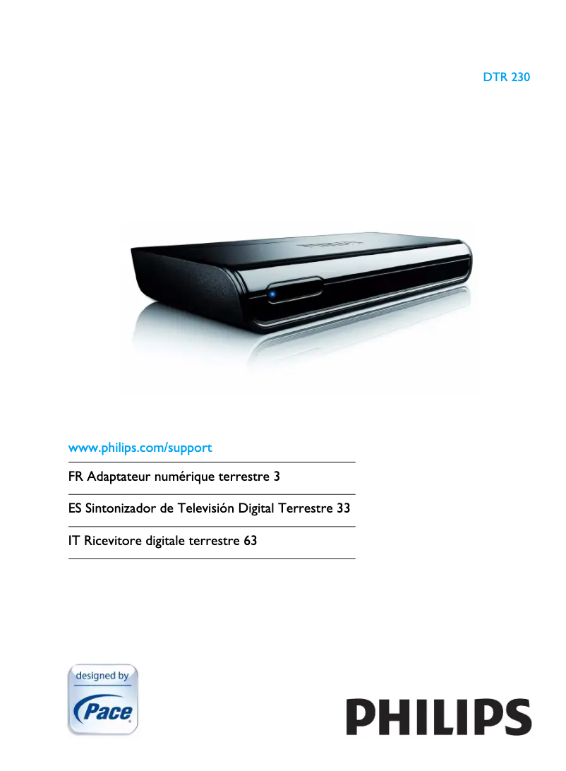 Page 1 de la notice Manuel utilisateur Philips DTR230