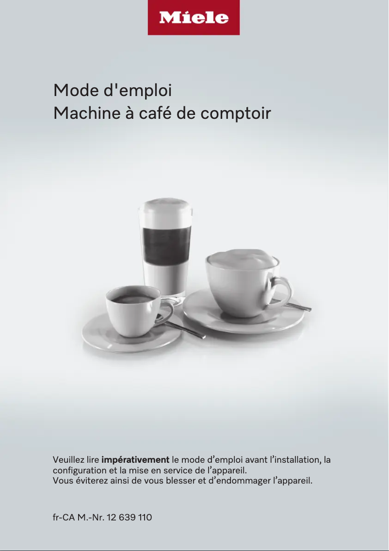 Image de la première page du manuel de l'appareil CoffeeSelect CM 7750