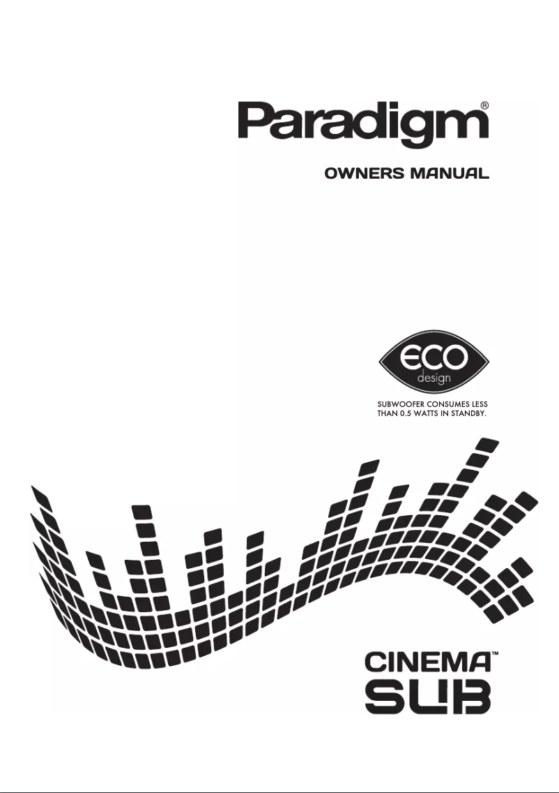 Page n°1 - Manuel utilisateur Paradigm Cinema SUB