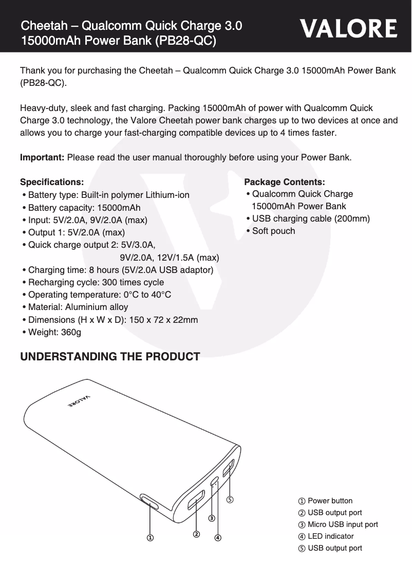 Image de la première page du manuel de l'appareil PB28-QC