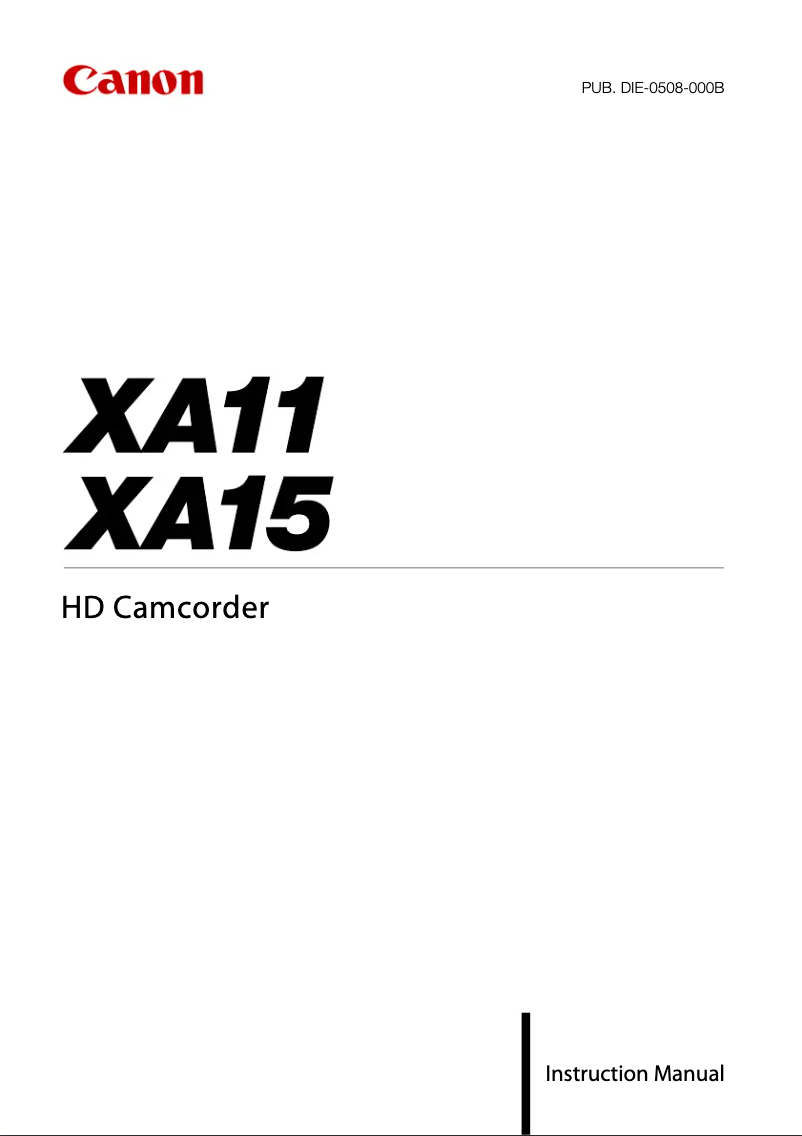 Page n°1 - Manuel utilisateur Canon XA15