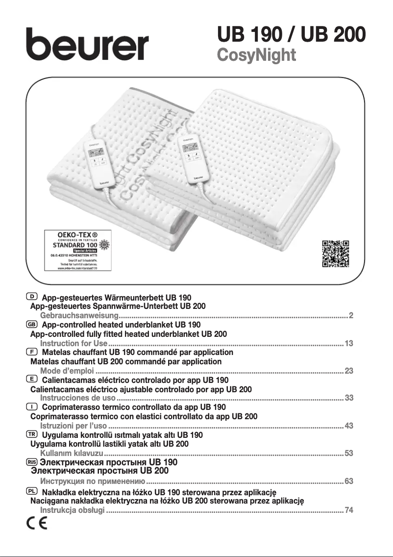 Image de la première page du manuel de l'appareil UB 200 CosyNight