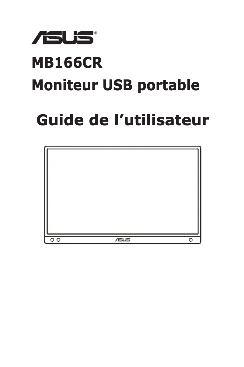 Page 1 de la notice Manuel utilisateur Asus MB166CR