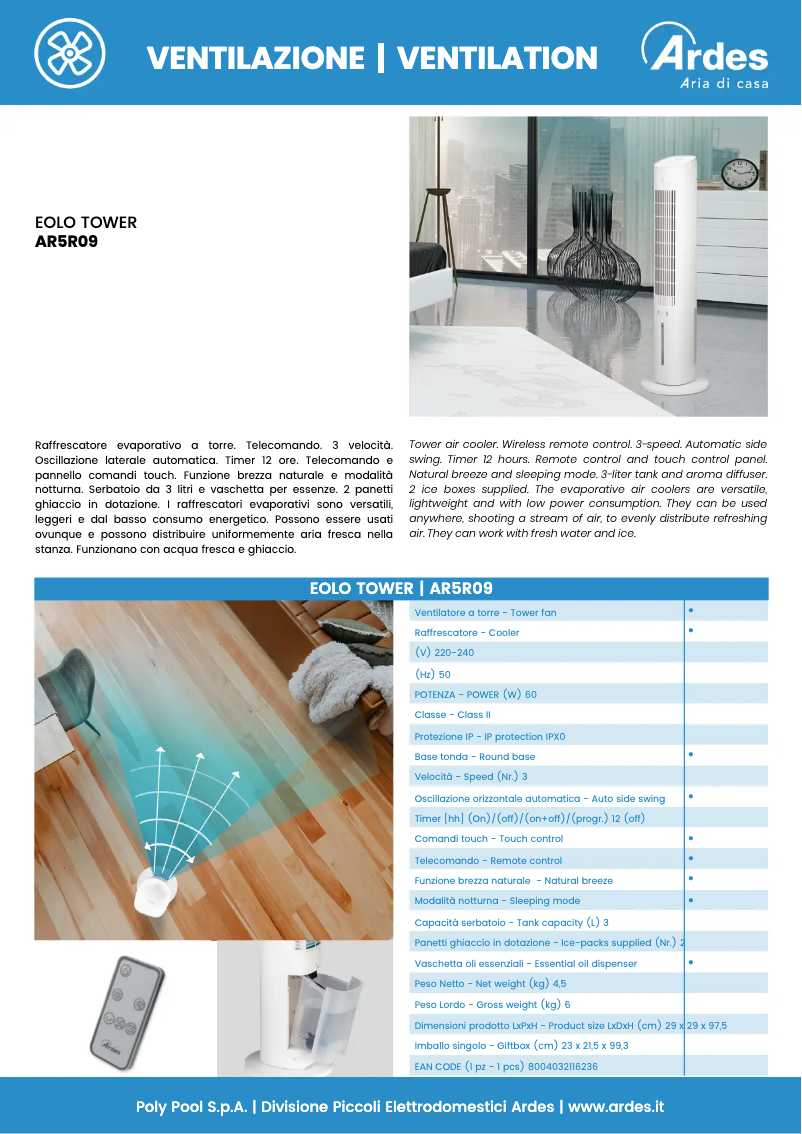 Page n°1 - Fiche technique Ardes AR5R09