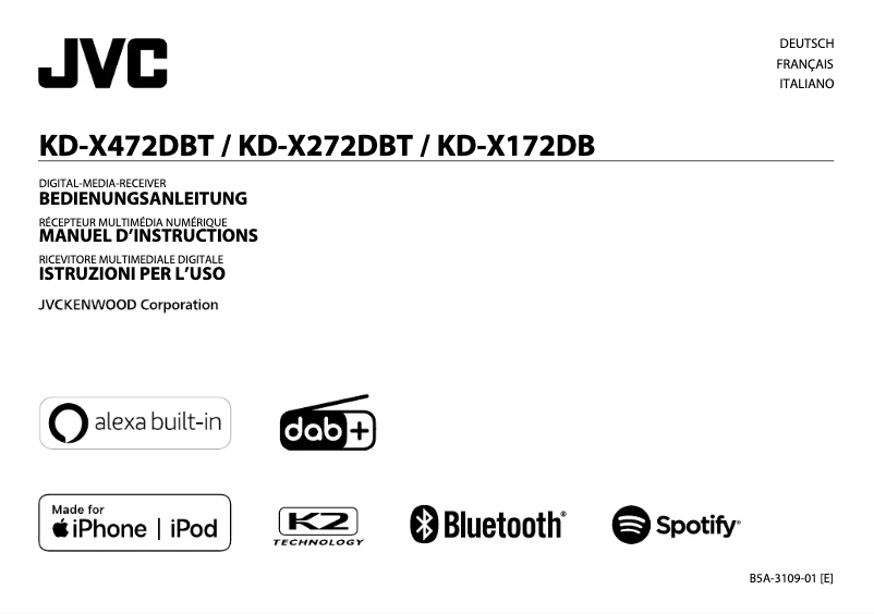 Image de la première page du manuel de l'appareil KD-X172DB