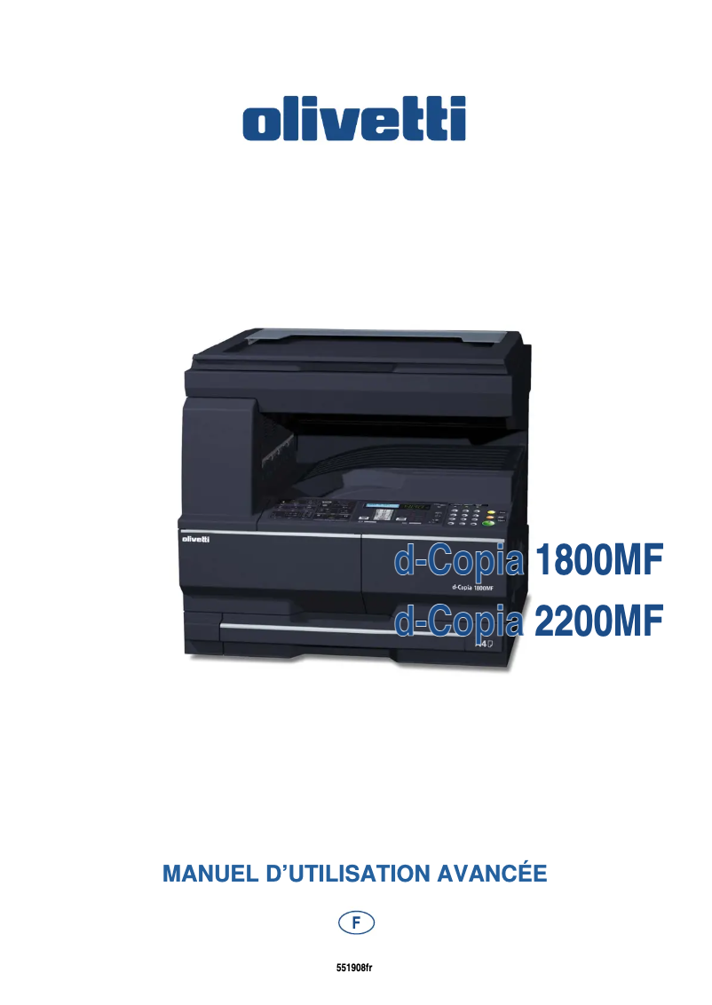 Page n°1 - Manuel utilisateur Olivetti d-Copia 1800MF