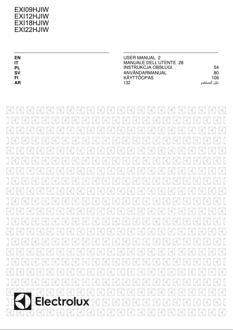 Page 1 de la notice Manuel utilisateur Electrolux EXI22HJIWI