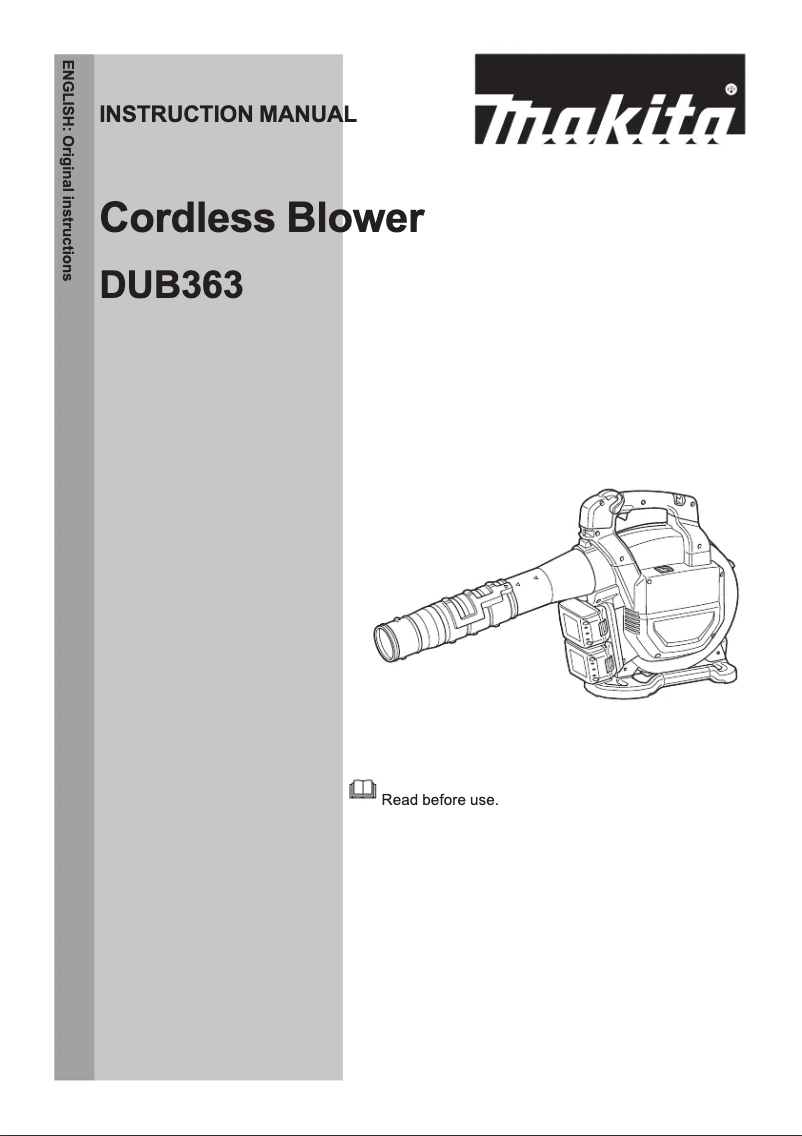Page 1 de la notice Manuel utilisateur Makita DUB363PG2V