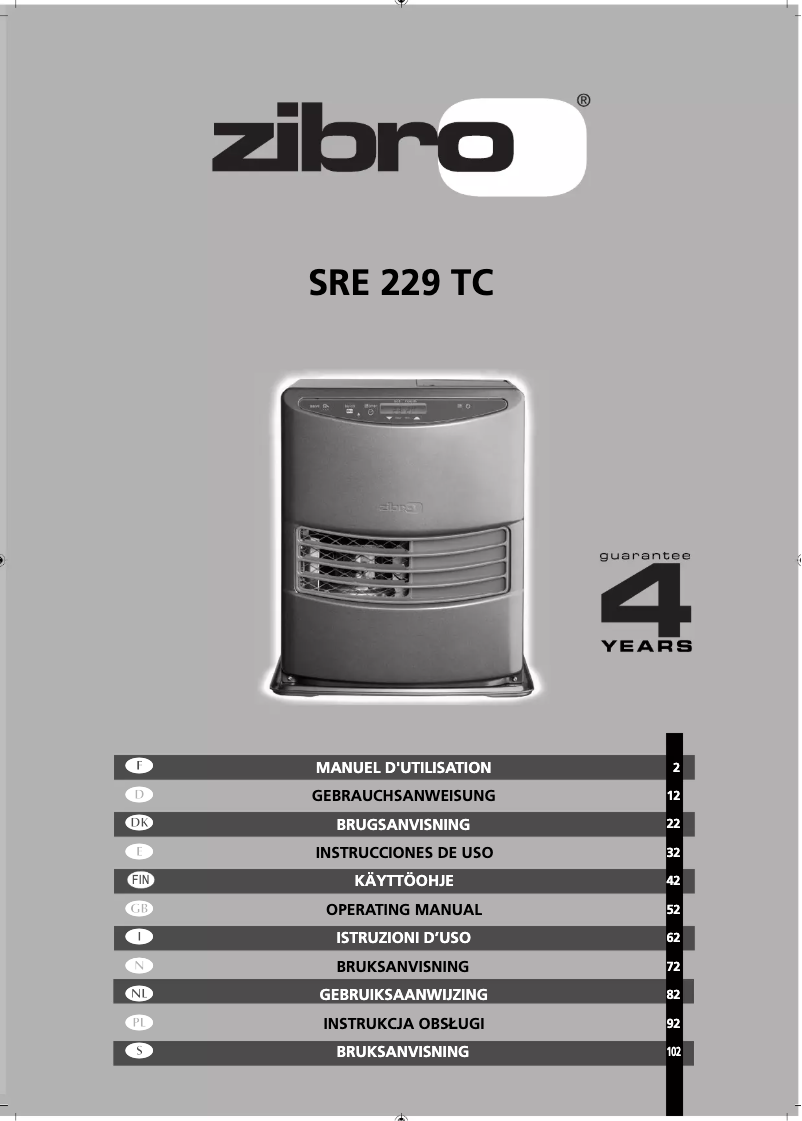 Page 1 de la notice Manuel utilisateur Zibro SRE 229 TC