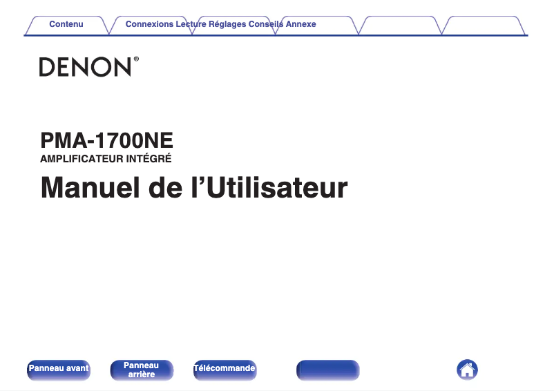 Page n°1 - Manuel utilisateur Denon PMA-1700NE