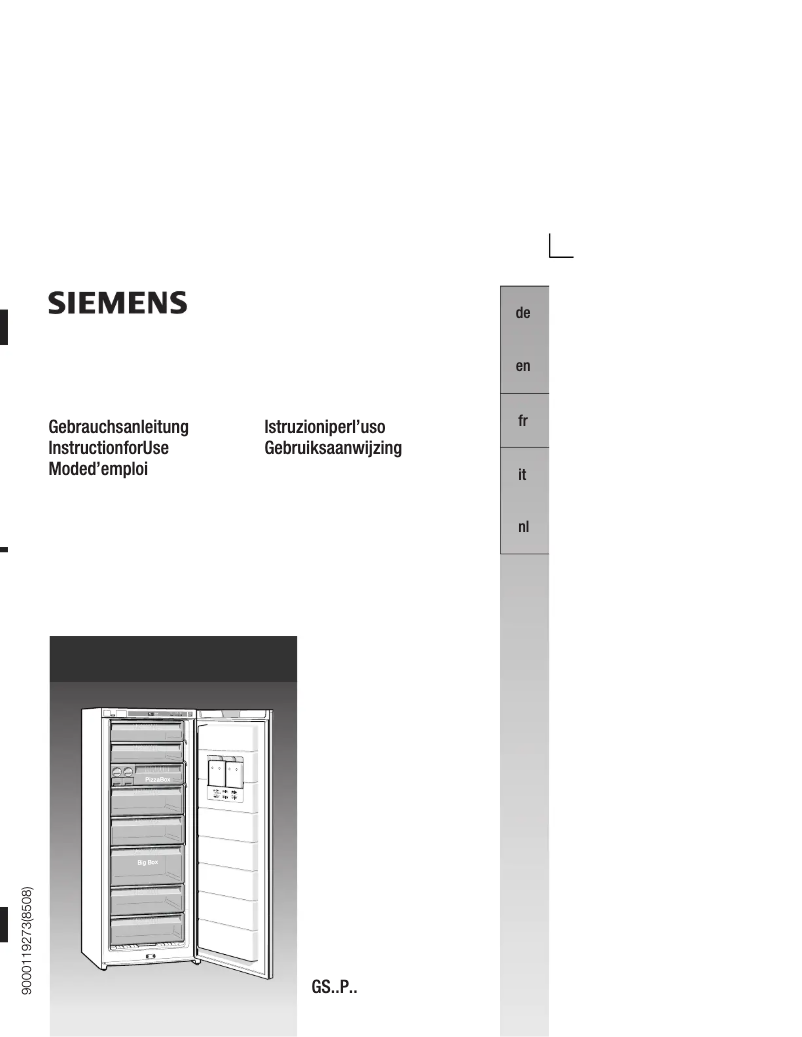 Page n°1 - Manuel utilisateur Siemens GS26P420