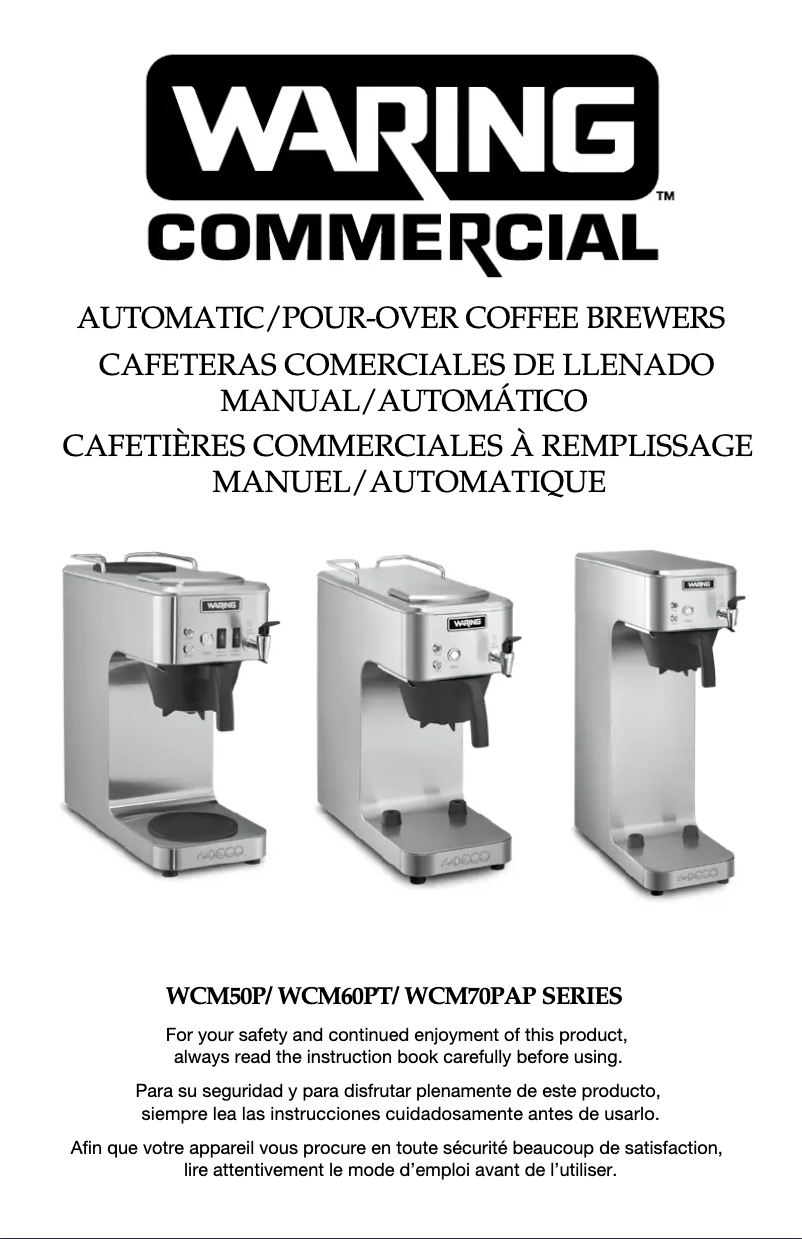 Page n°1 - Manuel utilisateur Waring Commercial Café Deco WCM50P