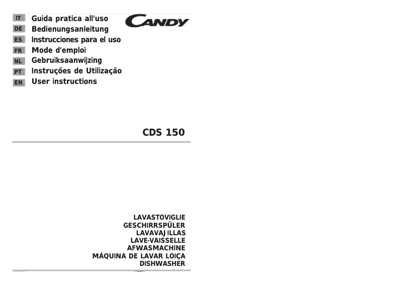 Page n°1 - Manuel utilisateur Candy Cds 150 x