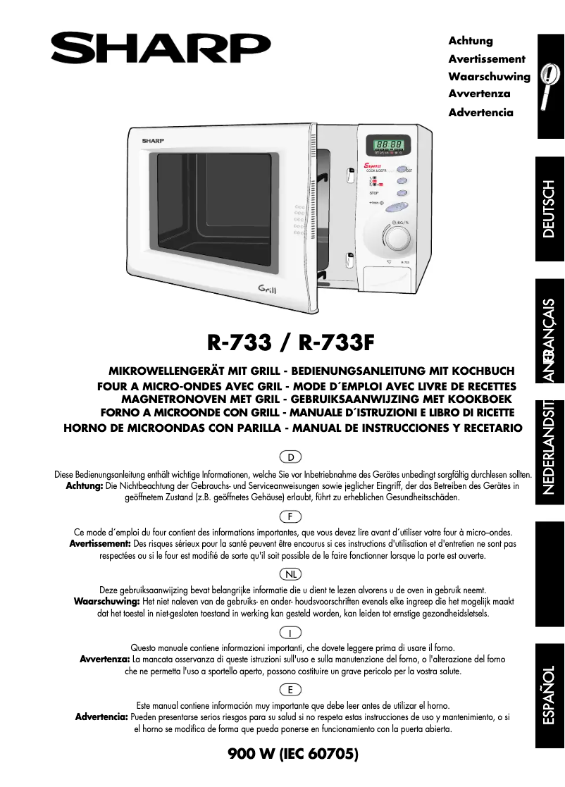 Page n°1 - Manuel utilisateur Sharp R-733F