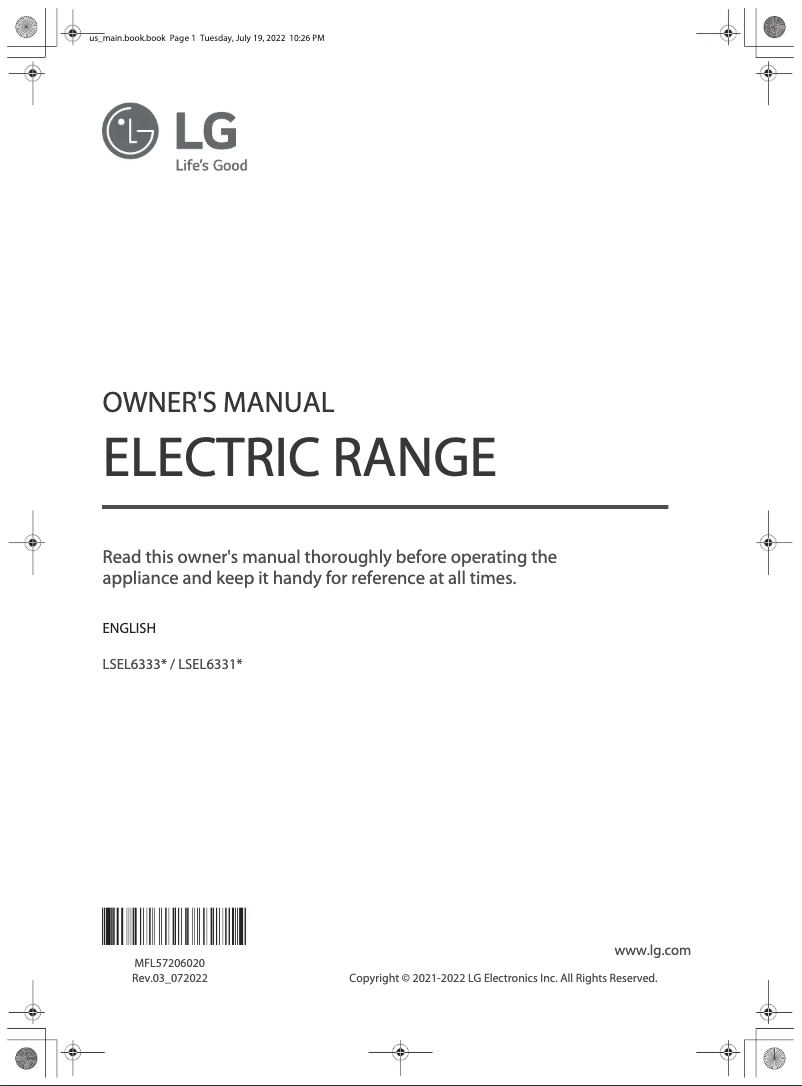 Page 1 de la notice Manuel utilisateur LG LSEL6333F