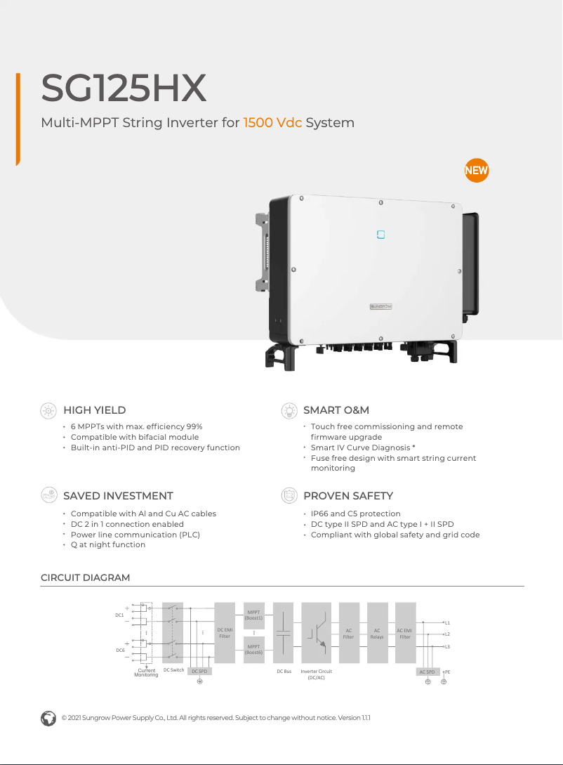 Imagen de la primera página del manual del dispositivo SG125HX