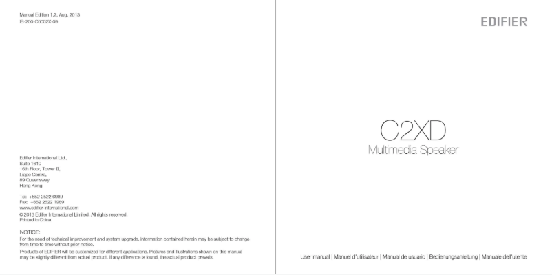 Image de la première page du manuel de l'appareil C2XD