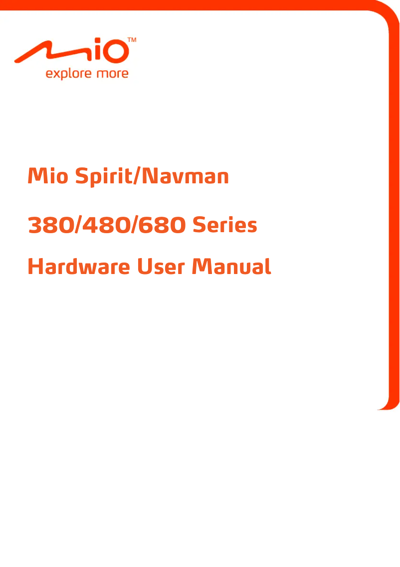 Page n°1 - Manuel utilisateur Mio Spirit 485 TMC