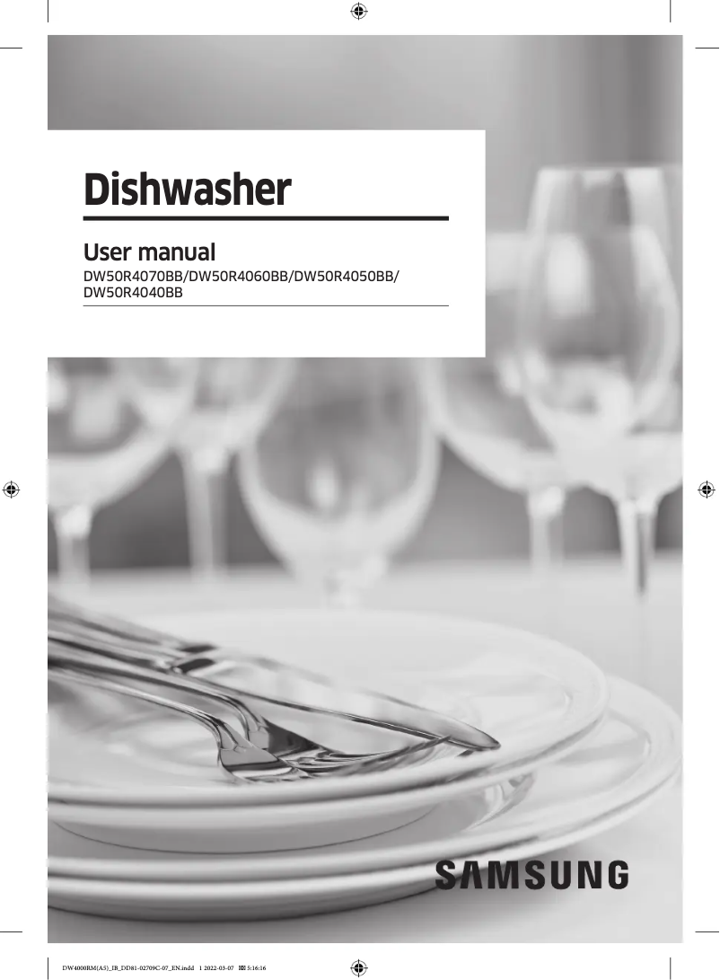 Page 1 de la notice Manuel utilisateur Samsung DW50R4070