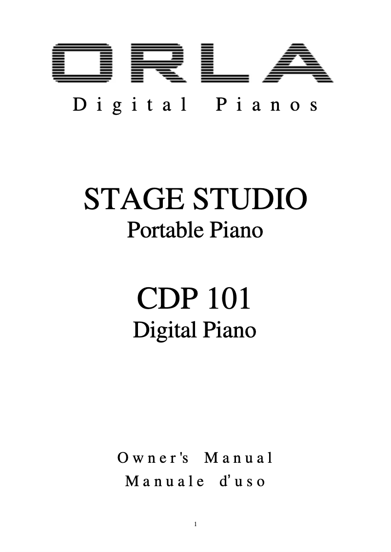 Page n°1 - Manuel utilisateur Orla Stage Studio CDP 101
