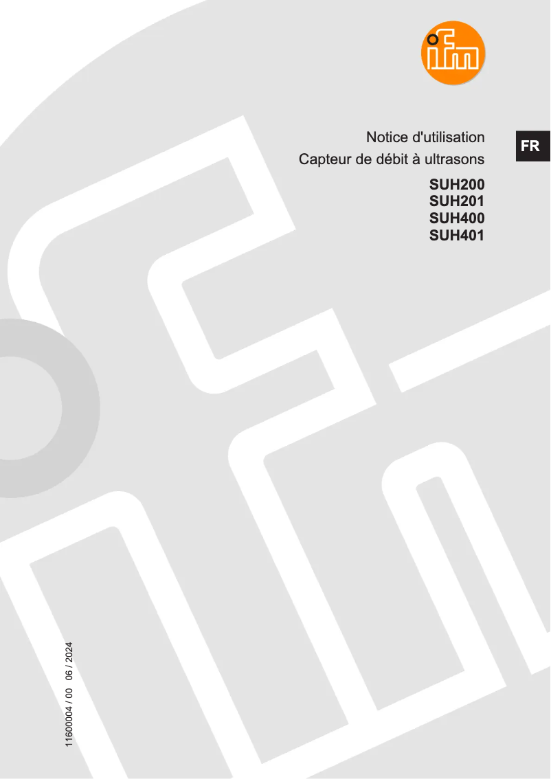 Page n°1 - Manuel utilisateur IFM SUH401