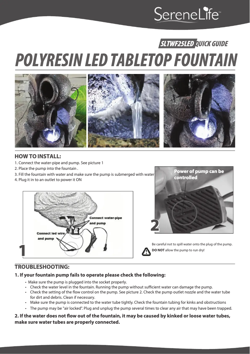 Image de la première page du manuel de l'appareil SLTWF25LED