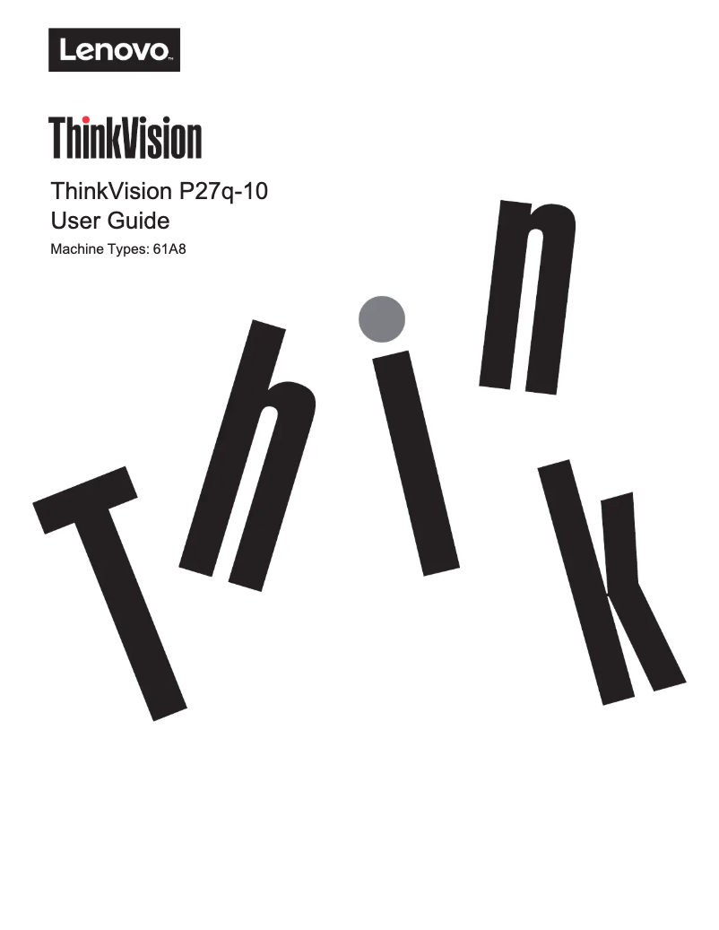 Page n°1 - Manuel utilisateur Lenovo ThinkVision P27q