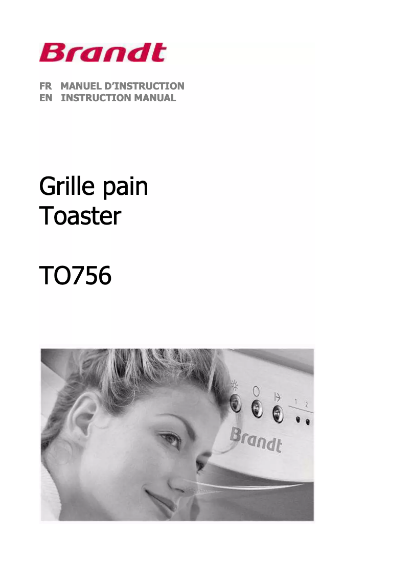 Page n°1 - Manuel utilisateur Brandt TO756