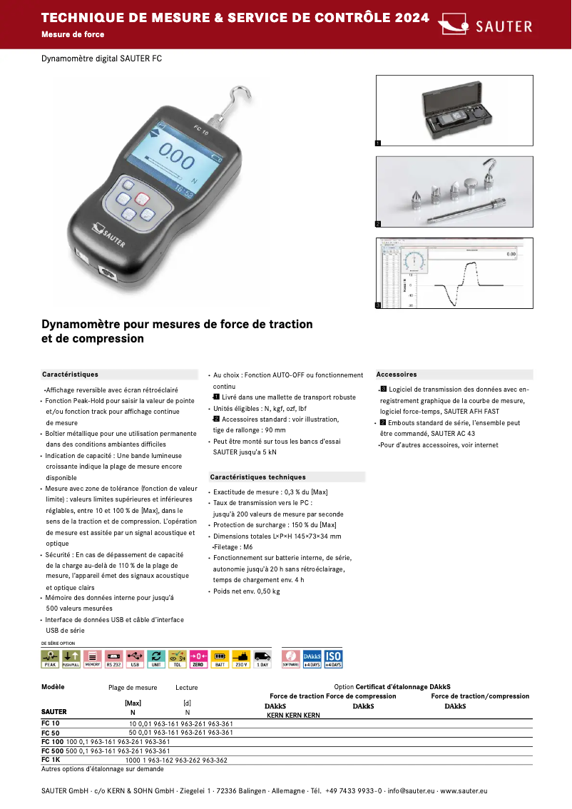 Page 1 de la notice Brochure Kern FC 50