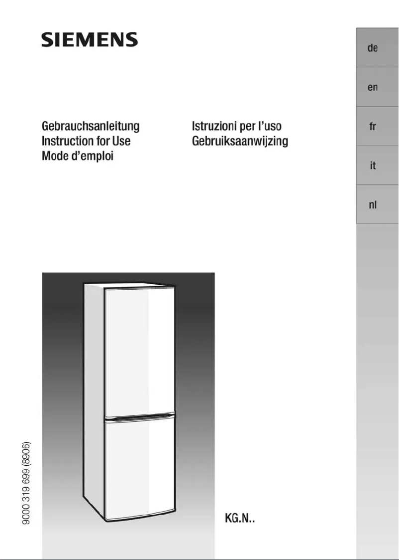 Page n°1 - Manuel utilisateur Siemens KG36NX03