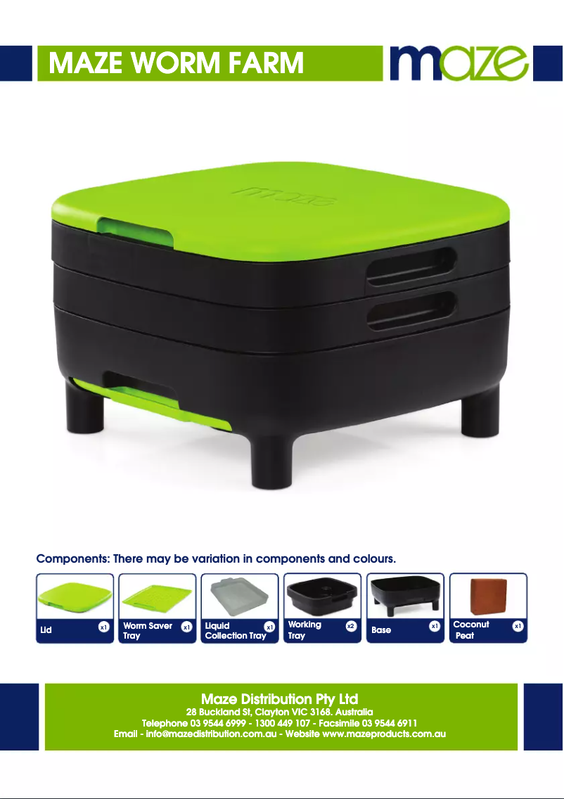 Page n°1 - Manuel utilisateur Maze Worm Farm
