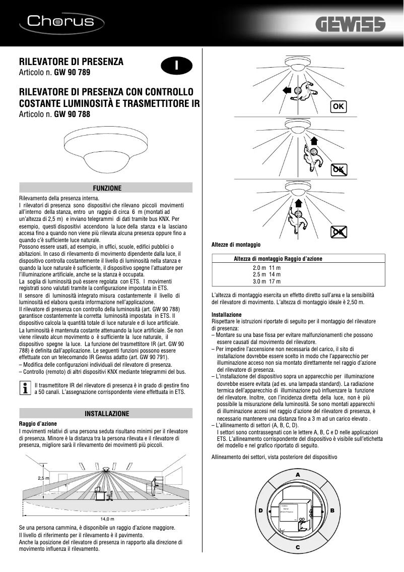 Page 1 de la notice Manuel utilisateur Gewiss GW90789