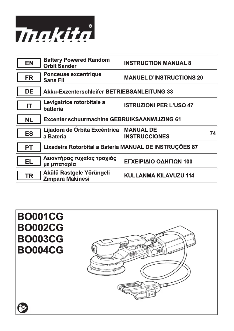 Página 1 del manual Manual de usuario Makita BO003CG