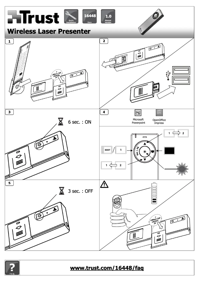 Image de la première page du manuel de l'appareil Wireless Laser Presenter