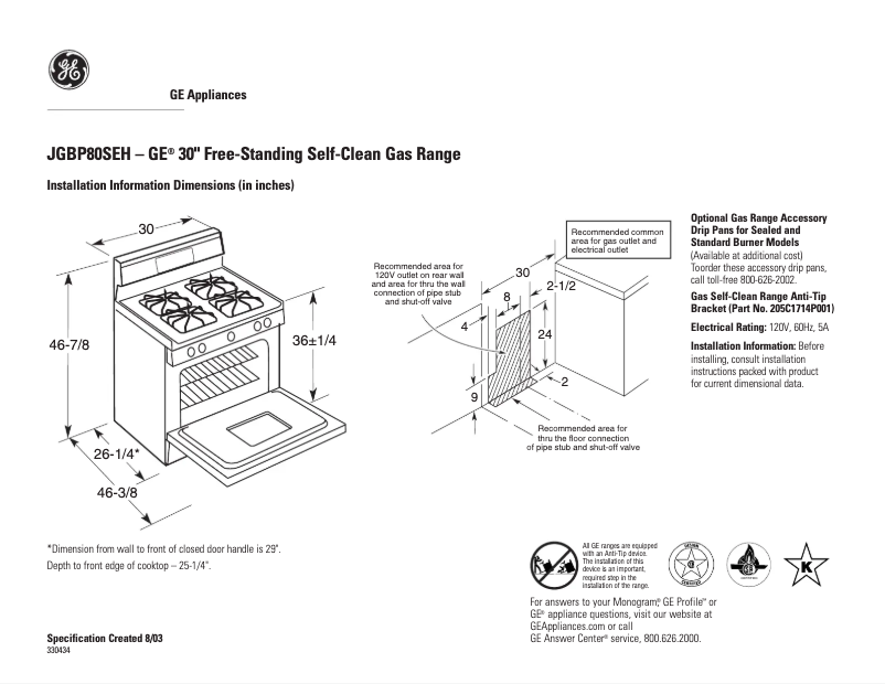 Image de la première page du manuel de l'appareil JGBP80SEHSS