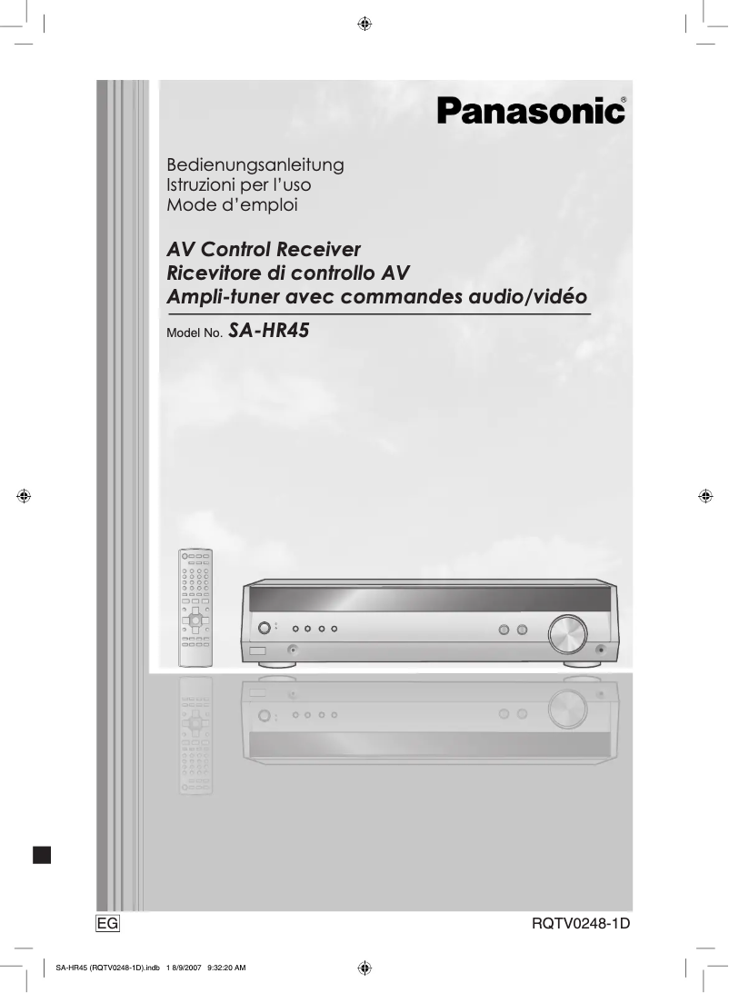 Page 1 de la notice Manuel utilisateur Panasonic SA-HR45EG