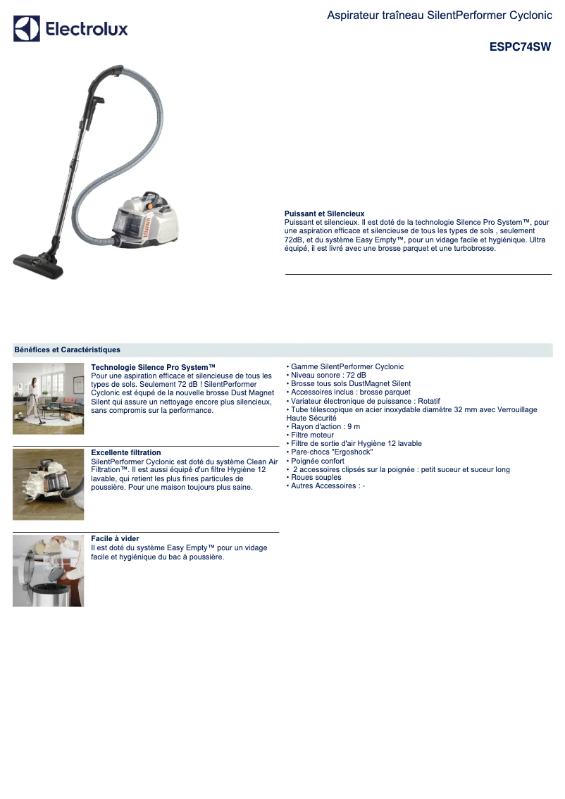 Imagen de la primera página del manual del dispositivo ESPC74SW