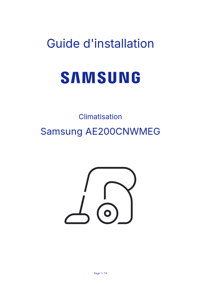 Page n°1 - Guide d'installation Samsung AE200CNWMEG
