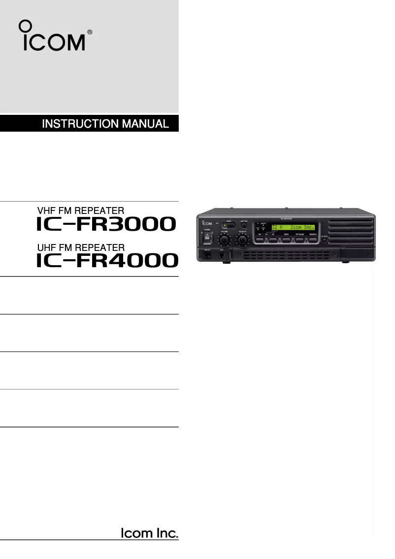 Página 1 del manual Manual de usuario ICOM IC-FR3000