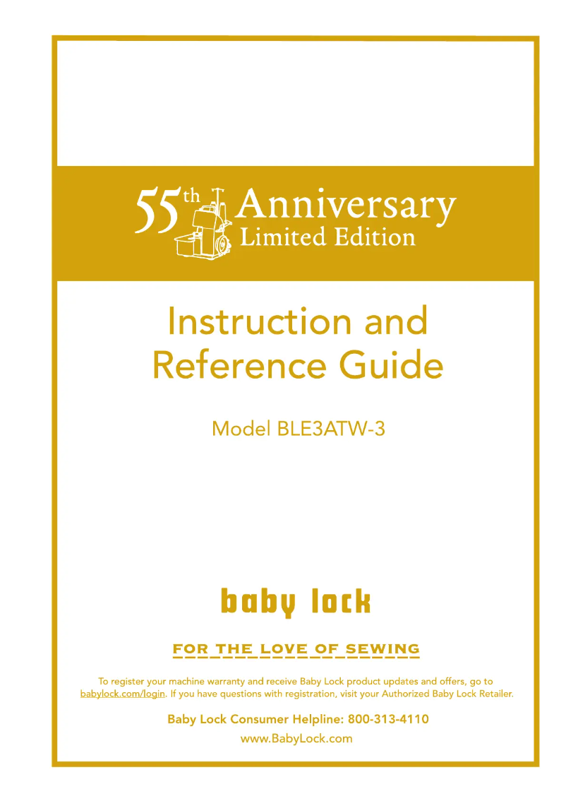 Page n°1 - Manuel utilisateur Baby Lock 55th Anniversary Limited Edition