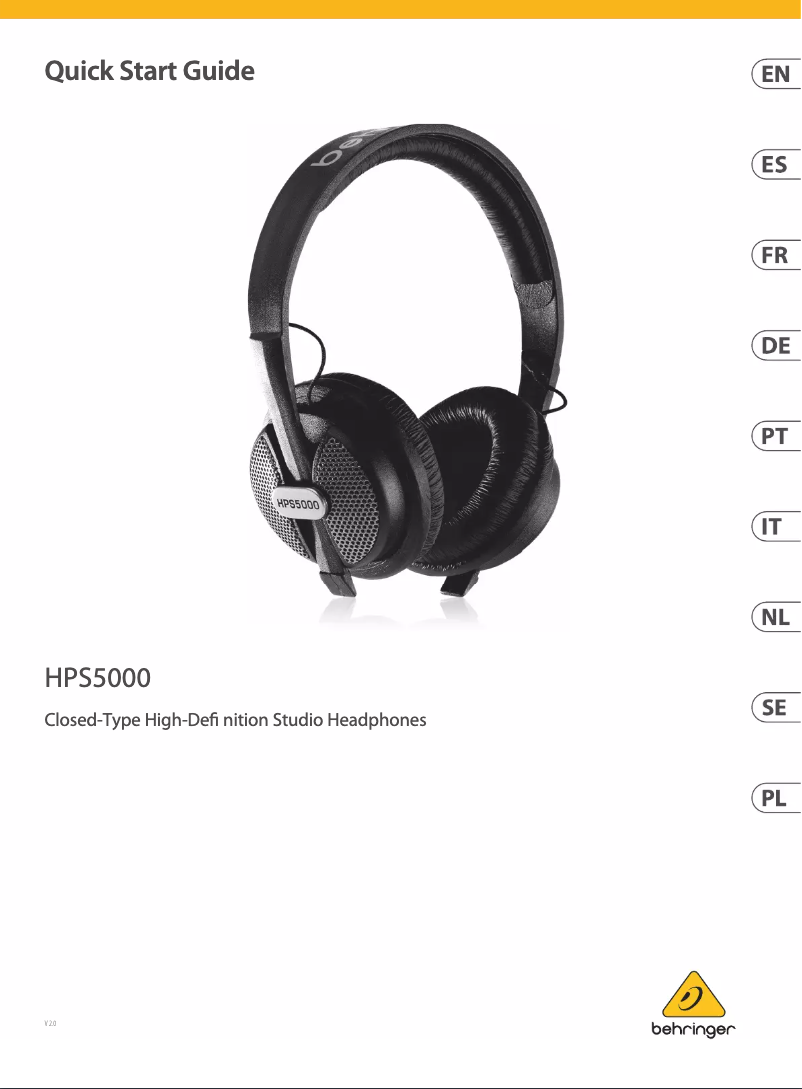 Image de la première page du manuel de l'appareil HPS5000