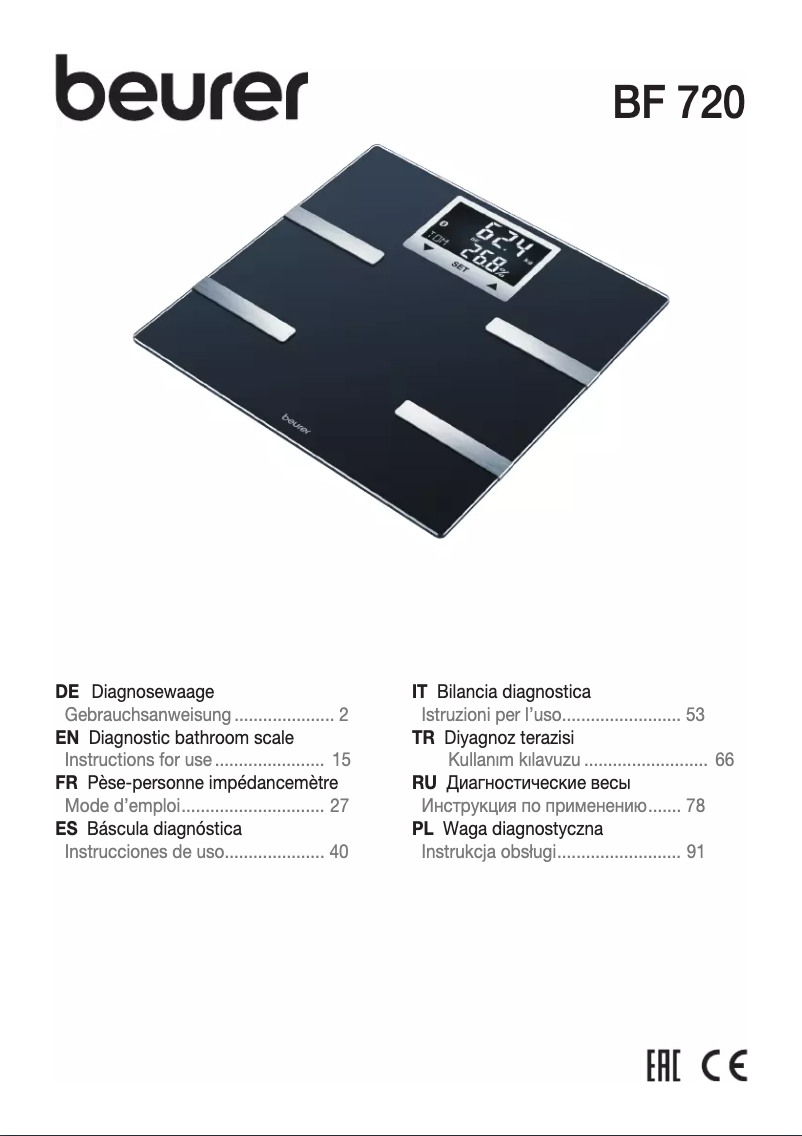 Imagen de la primera página del manual del dispositivo BF 720
