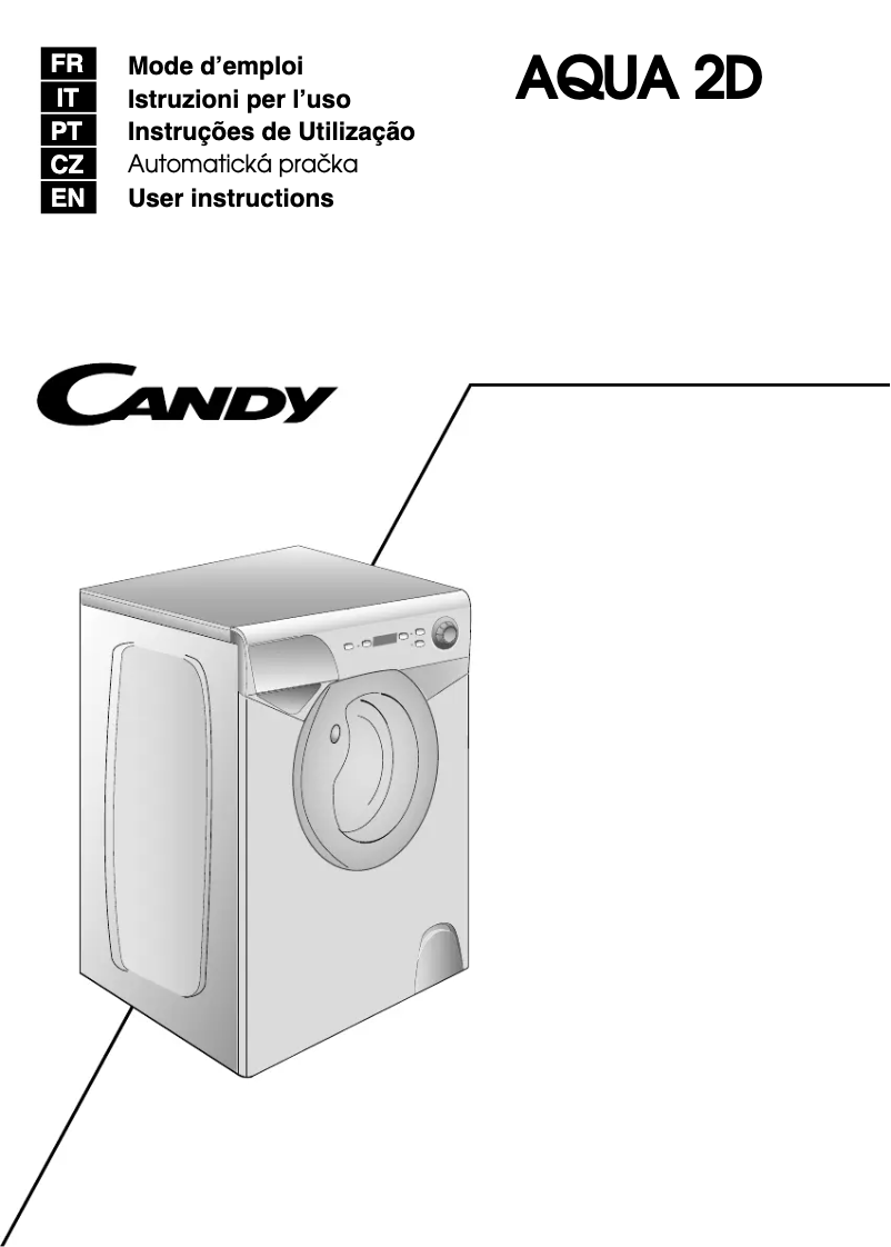 Page 1 de la notice Manuel utilisateur Candy AQUA 1142D1/2-S