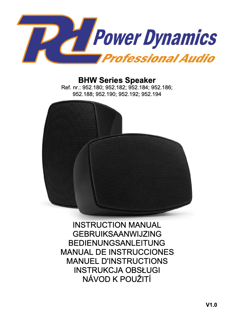 Page n°1 - Manuel utilisateur Power Dynamics BHW60WH